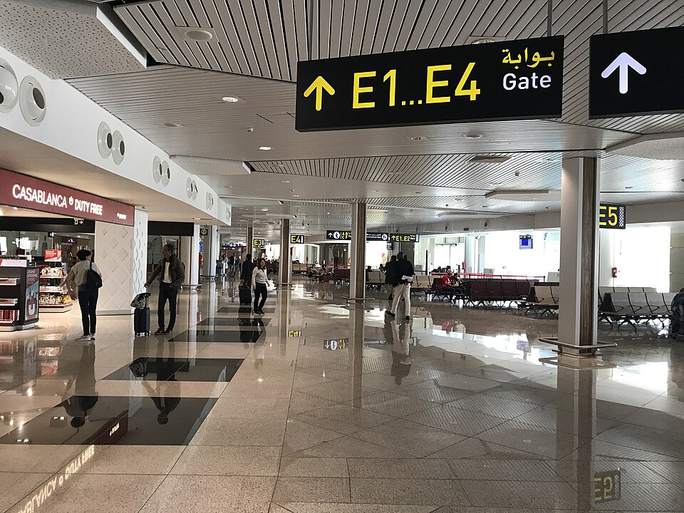 Hall du terminal 1 de l'aéroport Mohammed V de Casablanca.